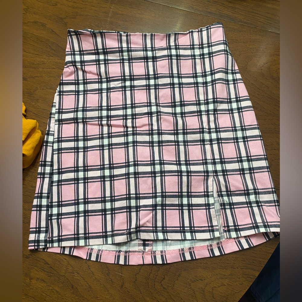 Rue21 Pink Plaid Midi Skirt